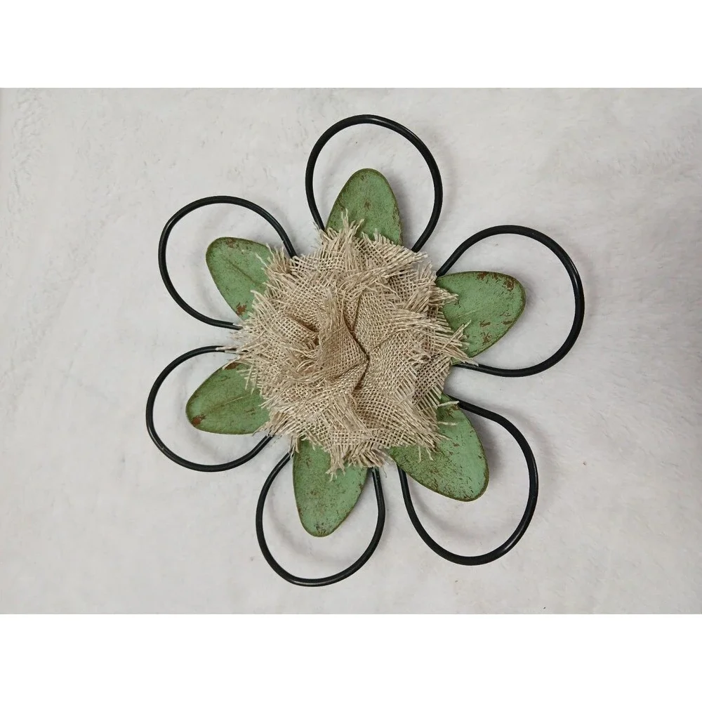 ​Distressed‎ Metal Wire Flower Wall Decor 2-Piece Set Rustic Farmhouse Art 8
